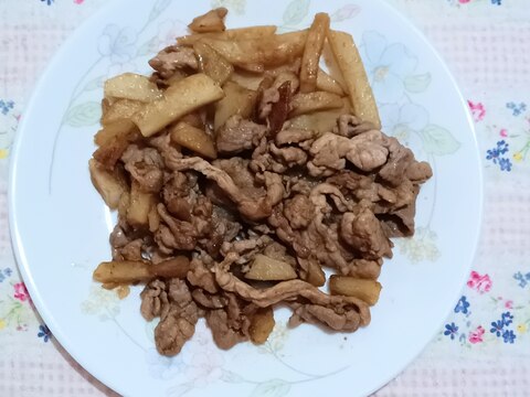 豚こま切れ肉とポテトの和風しょうゆ焼き★